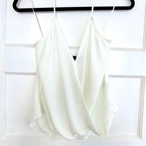 White polyester halter top.